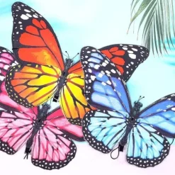 OBOSOE 3-pack 3D Färgglada Fjärils Vindspel – Roterande Vindsnurra för Trädgård, Gräsmatta & Upphängning