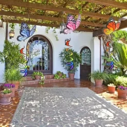 OBOSOE 3-pack 3D Färgglada Fjärils Vindspel – Roterande Vindsnurra för Trädgård, Gräsmatta & Upphängning