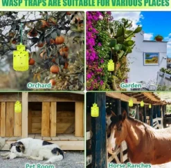 OBOSOE 2-pack Flugfälla / Getingfälla Utomhus – Återanvändbar fluginfångare med Bete för Getingar, Flugor & Fruktflugor