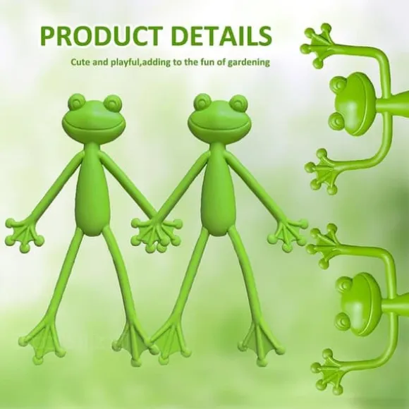 OBOSOE 5-pack Groda Växtstöd, Söt Grodväxtställ Krukhållare för Inomhus & Utomhus Dekoration