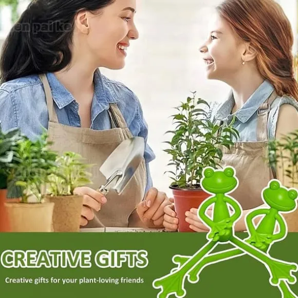 OBOSOE 5-pack Groda Växtstöd, Söt Grodväxtställ Krukhållare för Inomhus & Utomhus Dekoration