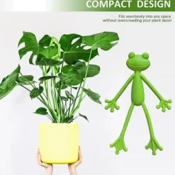 OBOSOE 5-pack Groda Växtstöd, Söt Grodväxtställ Krukhållare för Inomhus & Utomhus Dekoration