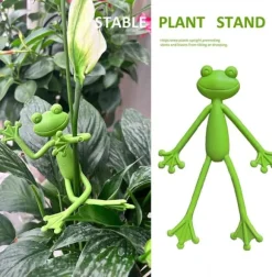OBOSOE 5-pack Groda Växtstöd, Söt Grodväxtställ Krukhållare för Inomhus & Utomhus Dekoration