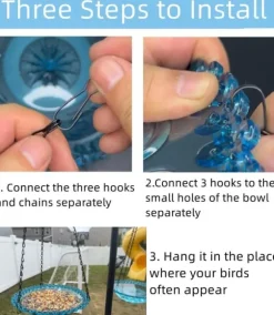 OBOSOE 2-pack Hängande Fågelbad och Fågelmatare – Plastbad & Hängande Matare för Trädgård, Uteplats och Balkong