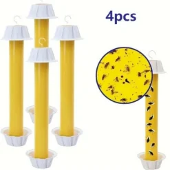 OBOSOE 4-pack Klibbiga Flugfälla flugfångare för Inomhus & Utomhus – Självhäftande Fällor mot Flugor & Mygg