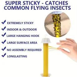 OBOSOE 4-pack Klibbiga Flugfälla flugfångare för Inomhus & Utomhus – Självhäftande Fällor mot Flugor & Mygg