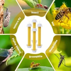 OBOSOE 4-pack Klibbiga Flugfälla flugfångare för Inomhus & Utomhus – Självhäftande Fällor mot Flugor & Mygg