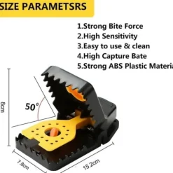 OBOSOE 8-pack Professionella Råttfällor – Återanvändbara Plastfällor för Kök, Sovrum och Hem