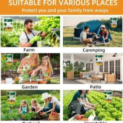 OBOSOE 4-Pack Solcellsdrivna Insektfällor – Utomhus Hängande Geting- och Flygfällor