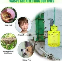 OBOSOE 4-Pack Utomhus Flugfälla – Återanvändbar Fluginfångare med Naturligt Bete för Husflugor, Hästflugor och Fruktflugor