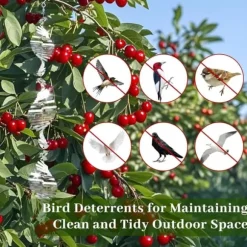 OBOSOE 4-Pack Vindspel för Fåglar – 3D Reflex, Håller Fåglar Borta från Trädgård, Altan & Fönster