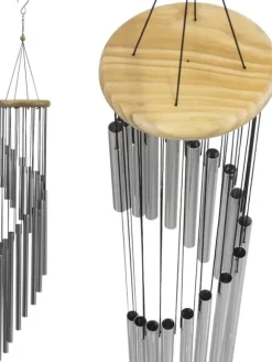 OBOSOE 2-Pack Vindspel med 12 Rör – Dekorativt Utomhus Vindspel för Trädgård med Lugnande Klangspel