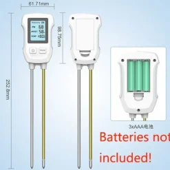 OBOSOE pH-mätare och Fuktmätare för Jord – Digital Jordtestare med Dubbel Sensor för Krukväxter & Trädgård