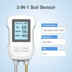 OBOSOE pH-mätare och Fuktmätare för Jord – Digital Jordtestare med Dubbel Sensor för Krukväxter & Trädgård