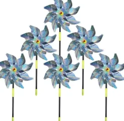 OBOSOE Reflekterande Fågelskrämma Vindsnurra – 6-pack Fågelavvisande för Trädgård & Fruktträdgård