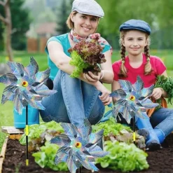 OBOSOE Reflekterande Fågelskrämma Vindsnurra – 6-pack Fågelavvisande för Trädgård & Fruktträdgård