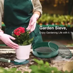 OBOSOE Rostfritt stål-jordsållset med 4 utbytbara såll och spade - Finsågad trädgårdssåll för sand, sten, jord och kompost