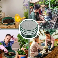 OBOSOE Rostfritt stål-jordsållset med 4 utbytbara såll och spade - Finsågad trädgårdssåll för sand, sten, jord och kompost