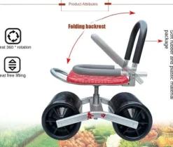 OBOSOE Rullande Arbetsbänk med 2 Hjul - Flyttbar Trädgårdsvagn och Trädgårdsstol för Uterum, Gräsmatta, Trädgård och Gård
