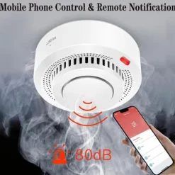 OBOSOE Smart WiFi-brandvarnare – Trådlös rökdetektor med appnotis (batteri ingår ej)