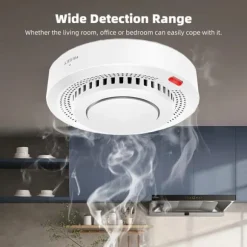 OBOSOE Smart WiFi-brandvarnare – Trådlös rökdetektor med appnotis (batteri ingår ej)