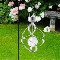 OBOSOE Solcellsdrivet Vindspel & Lykta - Auto Färgbyte, Väderbeständig LED Utomhusdekoration till Trädgård, Halloween