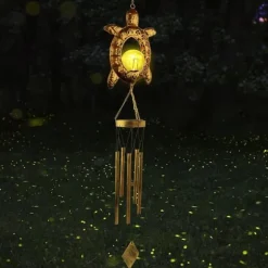 OBOSOE Solpowerad Sköldpadds-Vindspel - Fräsch Utomhusdekoration till Trädgård & Gräsmatta | Perfekt Present till Mamma/Mormor