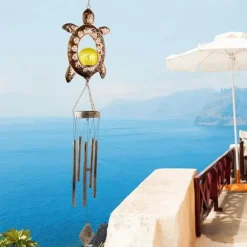 OBOSOE Solpowerad Sköldpadds-Vindspel - Fräsch Utomhusdekoration till Trädgård & Gräsmatta | Perfekt Present till Mamma/Mormor