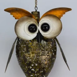 OBOSOE Solpowerad Ugglelykta - Dekorativ Utomhuslykta för Trädgård & Gräsmatta | Autoladdande Hängande Dekoration | Energisnål LED-belysning