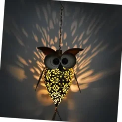 OBOSOE Solpowerad Ugglelykta - Dekorativ Utomhuslykta för Trädgård & Gräsmatta | Autoladdande Hängande Dekoration | Energisnål LED-belysning