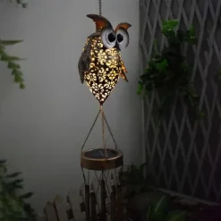 OBOSOE Solpowerad Ugglelykta - Dekorativ Utomhuslykta för Trädgård & Gräsmatta | Autoladdande Hängande Dekoration | Energisnål LED-belysning