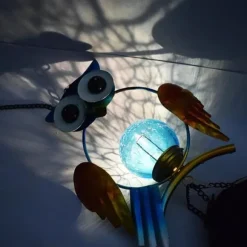 OBOSOE Solpowerad Uggle-Vindspel - 100 cm Vattentät Aluminium/Järn Vindklocka | Fjärran Hängdekoration för Trädgård & Utomhus