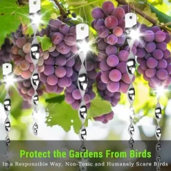 OBOSOE Spiralformad reflekterande fågelskrämma 12-pack Silver 30 cm