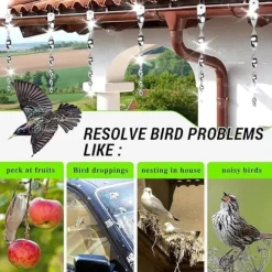 OBOSOE Spiralformad reflekterande fågelskrämma 12-pack Silver 30 cm