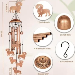 OBOSOE Tax Vindspel för Utomhusbruk – Metall Wind Chimes, Trädgårdsdekoration & Gåva för Hundälskare