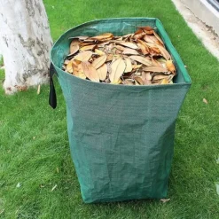 OBOSOE trädgård avfall påse med handtag, bladpåsar, gräsmatta skärning, vikbara robusta trädgård avfall påsar för gräs, blad, häck blad