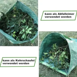 OBOSOE trädgård avfall påse med handtag, bladpåsar, gräsmatta skärning, vikbara robusta trädgård avfall påsar för gräs, blad, häck blad