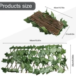 OBOSOE Utbyggbar häck för privatliv – Dekorativ konstgjord murgrönsvägg till balkong, trädgård eller uteplats | Faux-grönsakspaneler i gallerstil