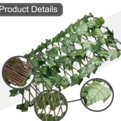 OBOSOE Utbyggbar häck för privatliv – Dekorativ konstgjord murgrönsvägg till balkong, trädgård eller uteplats | Faux-grönsakspaneler i gallerstil