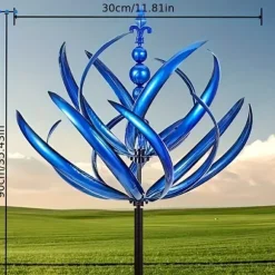 OBOSOE Vindspel med 3D-effekt – Roterande Vindsnurra i Rostfritt Stål för Trädgård, Balkong & Uteplats