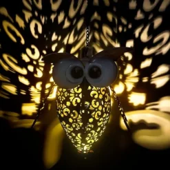 OBOSOE Vindspel med Solcell – Uggla i Metall för Trädgård, Altan och Gåvor till Mamma & Mormor