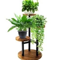 OBOSOE 3-vånings plantställ för inomhus - Hörnmonterat blomsterställ i metall