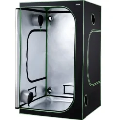 Odlings tält, 120x120x200 cm, Svart, Reflekterande Mylar, Inomhusodling