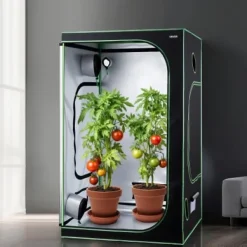 Odlings tält, 120x120x200 cm, Svart, Reflekterande Mylar, Inomhusodling