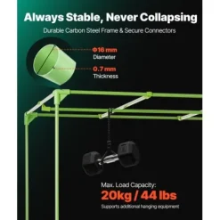 Odlings tält, 120x120x200 cm, Svart, Reflekterande Mylar, Inomhusodling