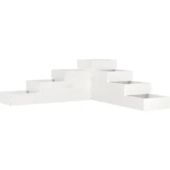 Odlingslåda 4 nivåer i massiv furu - Perfekt för blommor & grönsaker | Färg: Vit | Storlek: 106x104,5x36 cm