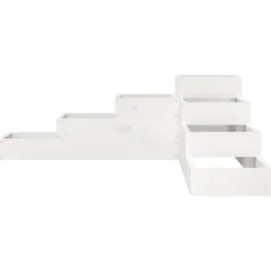 Odlingslåda 4 nivåer i massiv furu - Perfekt för blommor & grönsaker | Färg: Vit | Storlek: 106x104,5x36 cm