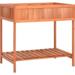 Odlingslåda för örter i massivt granträ - Trädgårdsbänk | Storlek: 80x60x80 cm