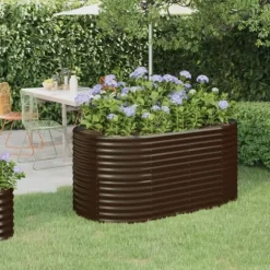 Odlingslåda galvaniserat stål 152x80x68 cm brun