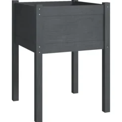 Odlingslåda grå 50x50x70 cm massiv furu